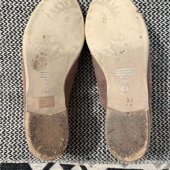 Vera Gomma/Maja Blush Metalic Perforated Leather Loafer Shoes - Picture 6 of 8